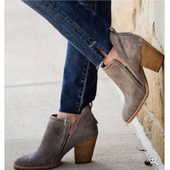 New Jeffrey Campbell Rosalee Suede Heeled Booties Boot ankle high heel tan brown - Picture 5 of 6